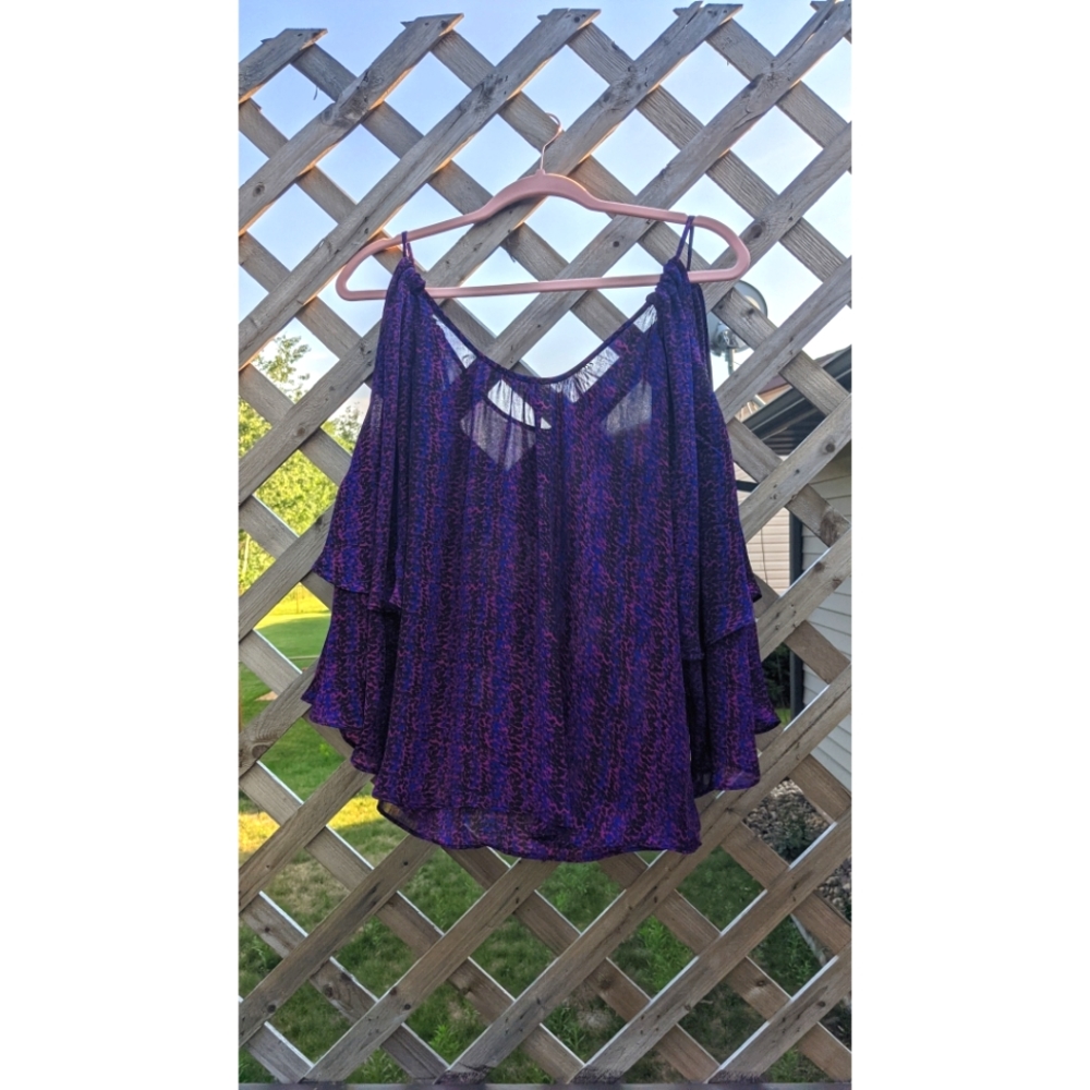 NWT Parker Cold Shoulder Ruffle Sleeve Blouse